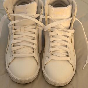 Puma White High-Top Sneakers